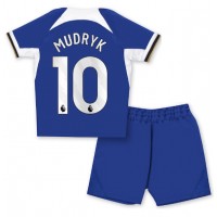 Camiseta Chelsea Mykhailo Mudryk #10 Primera Equipación para niños 2023-24 manga corta (+ pantalones cortos)